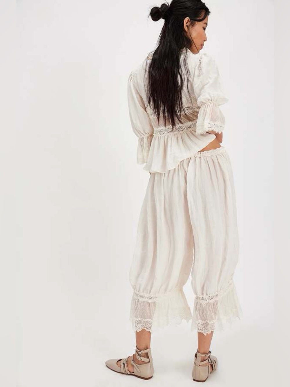 Intimately Free People Ivory Lace Ruffle Two-Piece Set - Picture 2 of 15